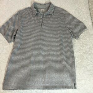 Joseph Abbound Men’s Grey and Purple Polo Shirt Large
